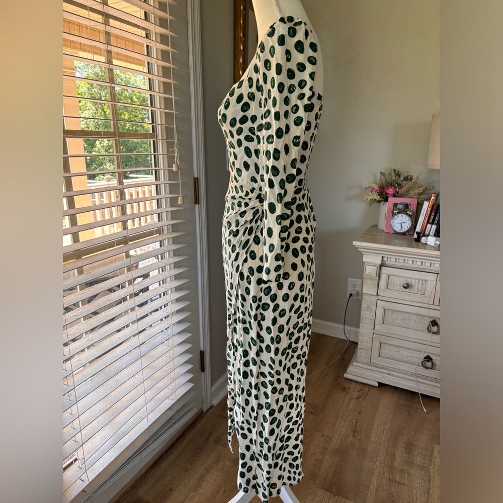 REFORMATION Hilda Dress green and white dots size 4 EUC - Picture 9 of 14